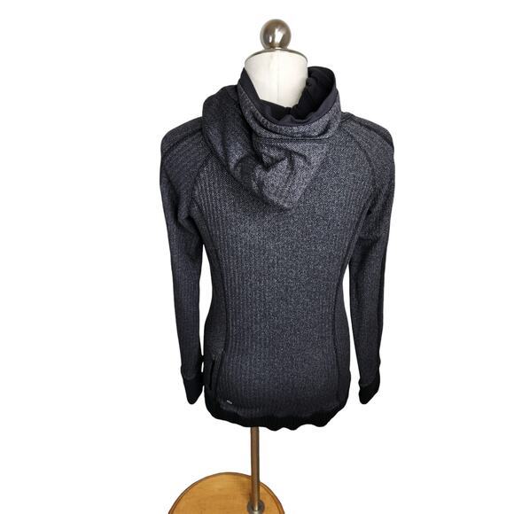 Lululemon Think Fast Hoodie Heathered Herringbone Heathered‎ Black Womens Size 8 - Picture 8 of 12